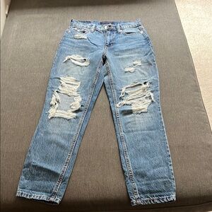 Men's Distressed Blue Jeans